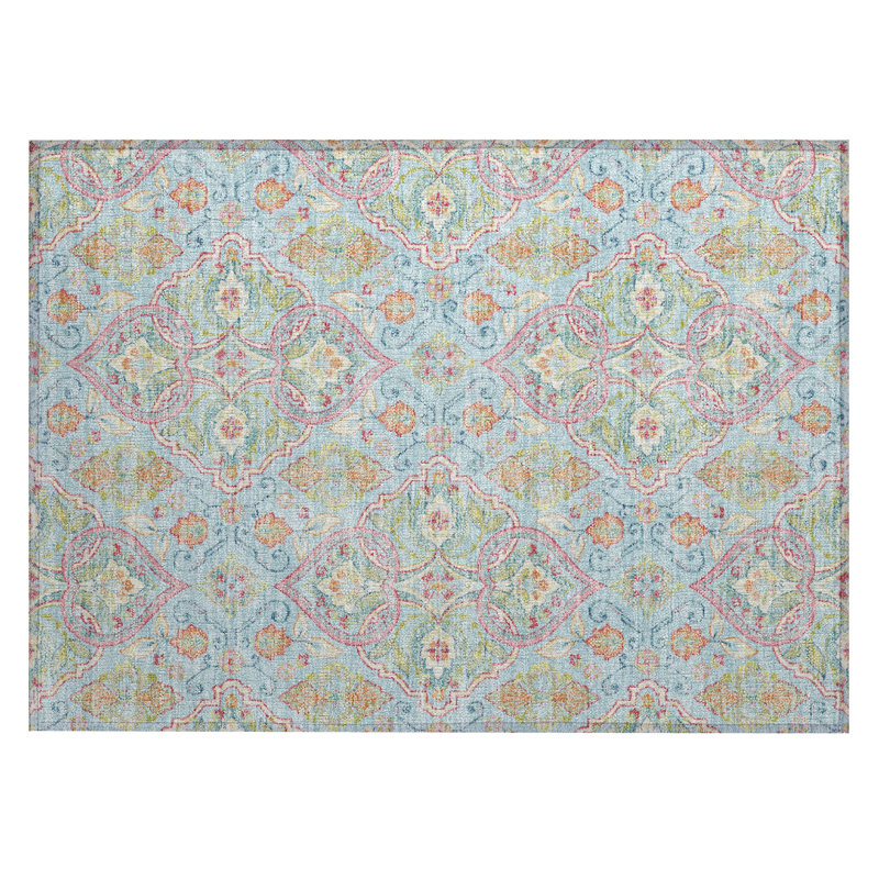 Machine Washable Indoor/Outdoor Husby ACN2207 Bohemian Rug, Rectangle 1'8" x 2'6"