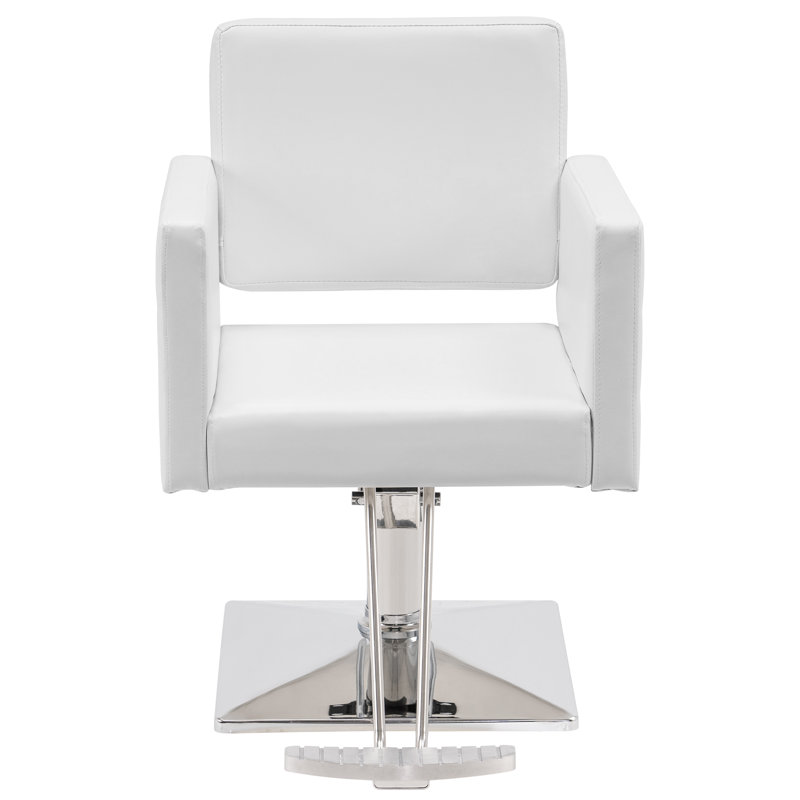 Fauteuil de barbier hydraulique en similicuir Spring Street, Blanc