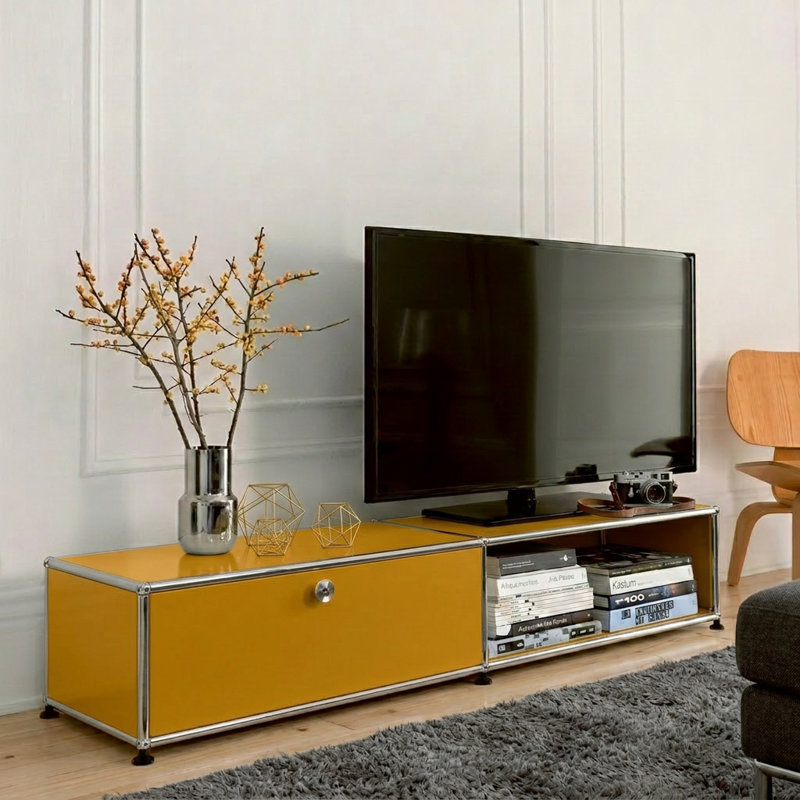Armoires de bureau modulaires en métal avec tablettes réglables, Yellow