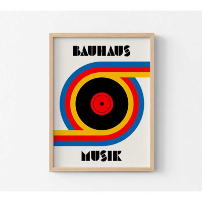 Bauhaus Musik Poster – Retro Modern Geometric Art Print