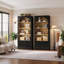 Bibliothèque H 70,9 "x l 31,5" avec armoire de rangement cannelée, paquet de 2