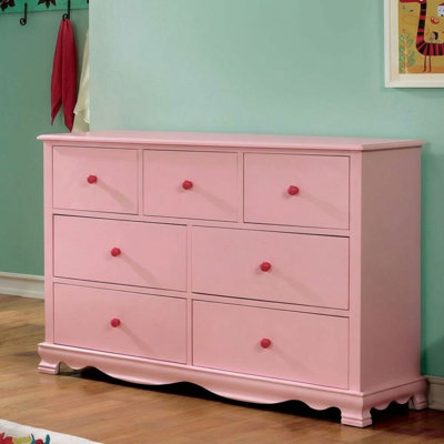 Dani 7-Drawers 48 in. Pink Dresser