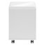 Classeur à roulettes avec stratifié blanc brillant pour un espace de bureau efficace, 3 rangements, support d'imprimante moderne
