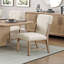 Ensemble de chaises d'appoint modernes et confortables en chenille beige moelleuse 2 pièces