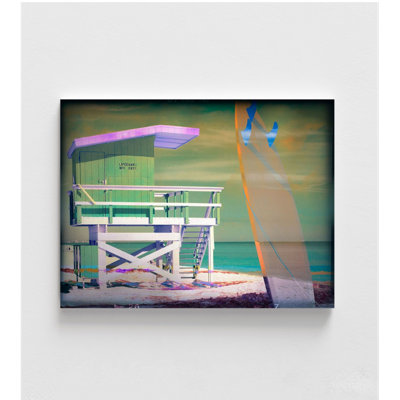 Idée de cadeau de maître nageur de sauveteur, décoration de chambre d'amant de surf rétro, affiche de cadeau d'anniversaire de surfeuse, décor de porche de photo tropical rétro