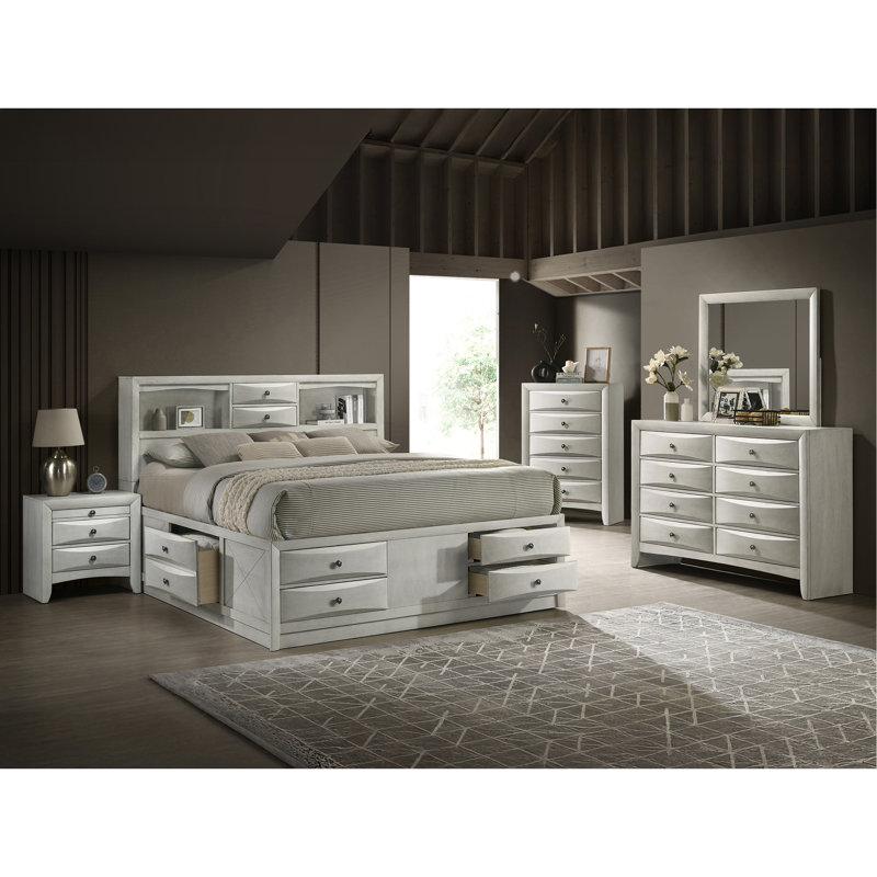 Commode de rangement à 5 tiroirs 1Pc, Blanc