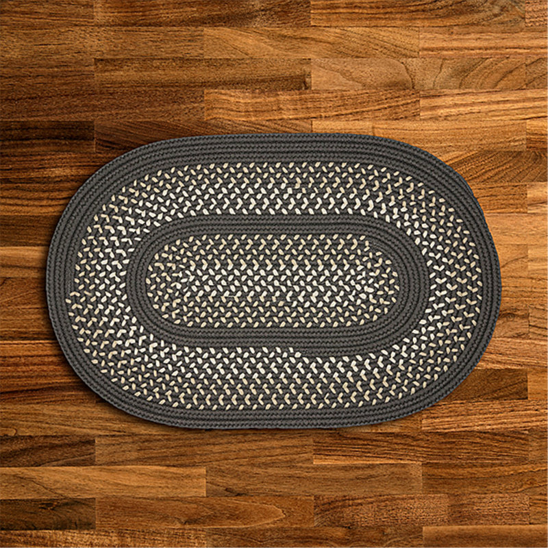 Tapis intérieur / extérieur Omaha , Ovale 4 pi x 6 pi, Gris