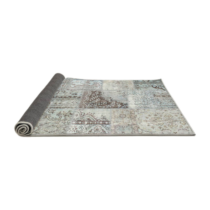 Tapis gris/bleu zone contemporaine, Rond 6 pi