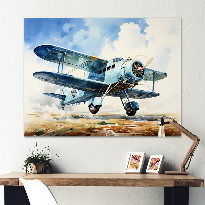 " Soaring Plane Through The Sky ", Wrapped Canvas, 30" H x 40" W