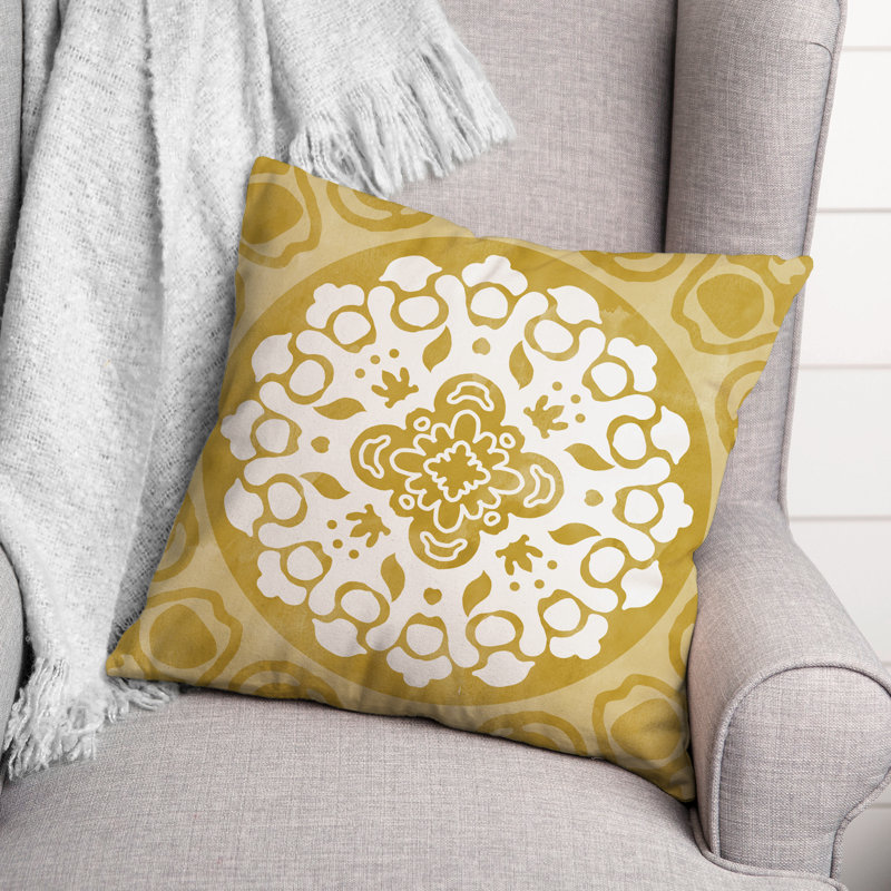 Housse et insert de coussin extérieur d'extérieur, Jaune