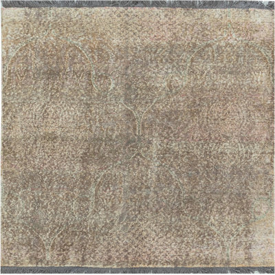 Modern One-of-a-Kind Rectangle 3'8" X 3'10" Hand Knotted Area Rug