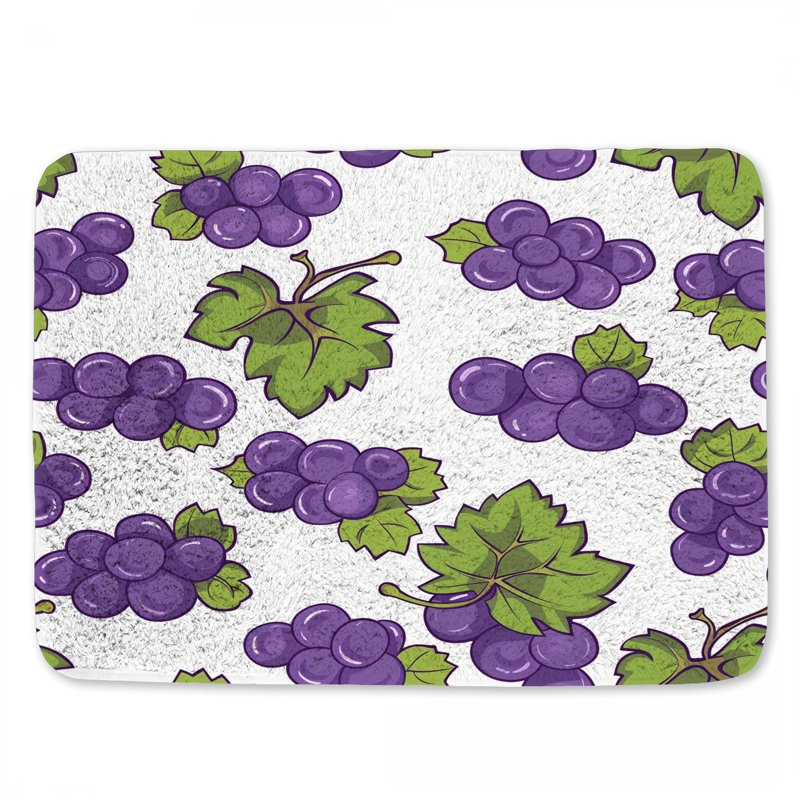 Illustration de raisin tapis de bain nature chalet décor, L 34 po x l 21 po