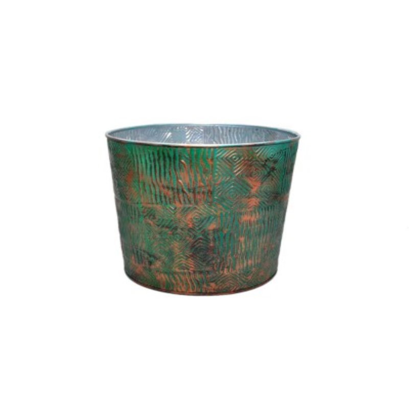 Pot de fleurs en étain, H 7 po x l 6 po x P 12 po