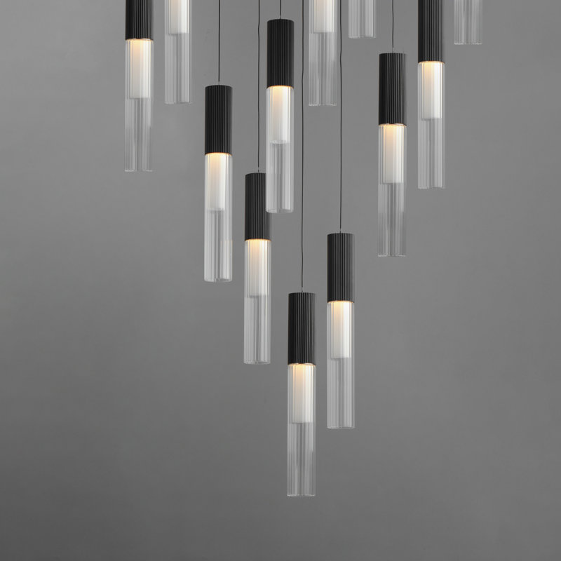 12 - Light Black LED Unique/Statement Pendant