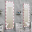 Miroir de vestibule pleine grandeur de style avec lumières: 3 niveaux de luminosité, 62,6 po x 23,3 po, rose pour vestiaire, chambre à coucher, lumières d'hôtel, 62,6 po x 23,3 po, couleurs, cadre en aluminium, entrée-2040713470