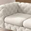 Causeuse / canapé Chesterfield en polyester capitonné Liddel avec pieds en métal noir-131087427-131087428
