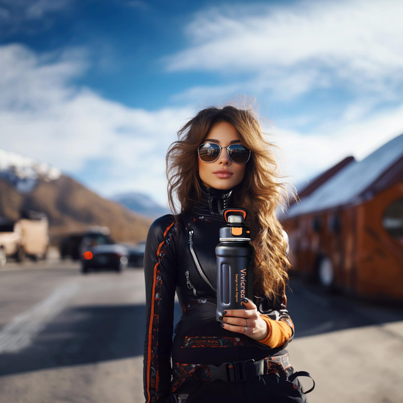 Vivicreate Vacuum Insulated Travel Mug, Black