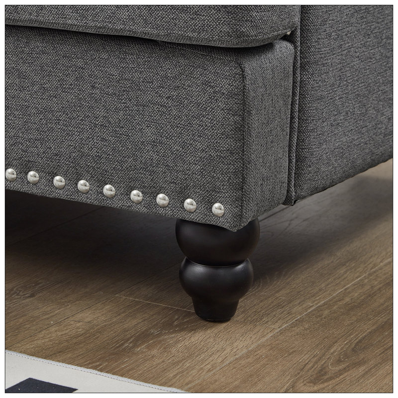Canapé en tissu rembourré 83 po, Gris
