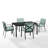 Halles 4 - Person Patio Dining Set with Rectangular Table , Cushions Included-711294040