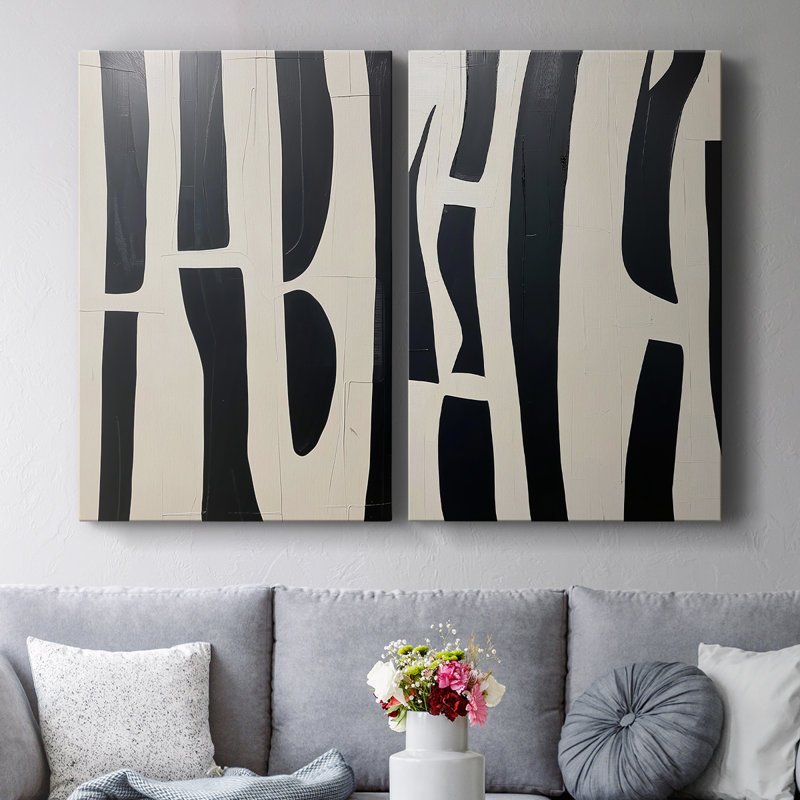 ABSTRACT Series DCXC - Toile tendue avec châssis de qualité supérieure - Prêt à être accroché, H 18 po x l 24 po
