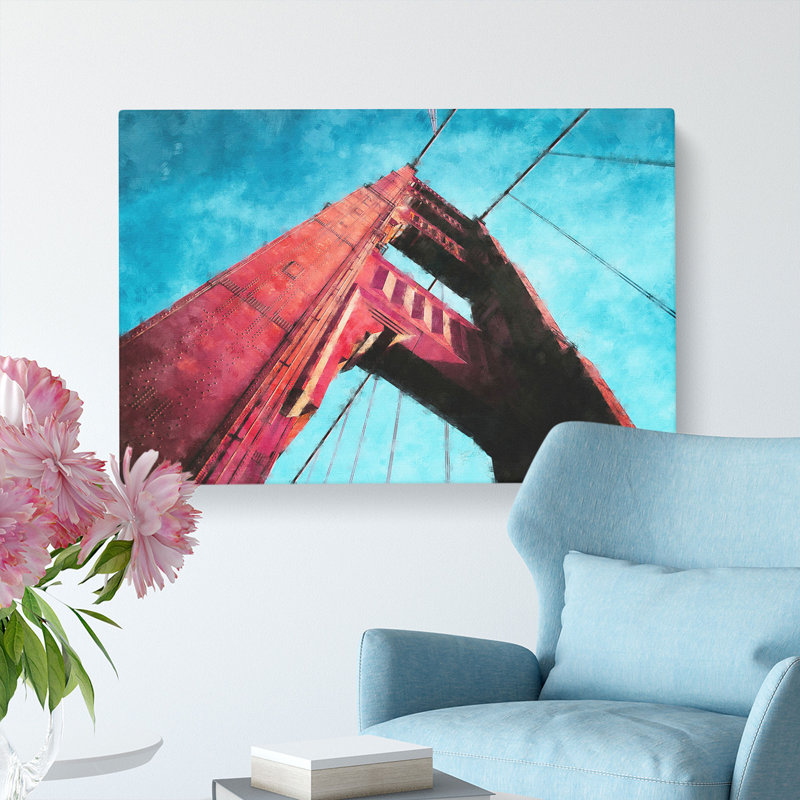 View Of The Golden Gate Bridge In San Francisco - Wrapped Canvas Painting, 40cm H x 60cm W x 4cm D