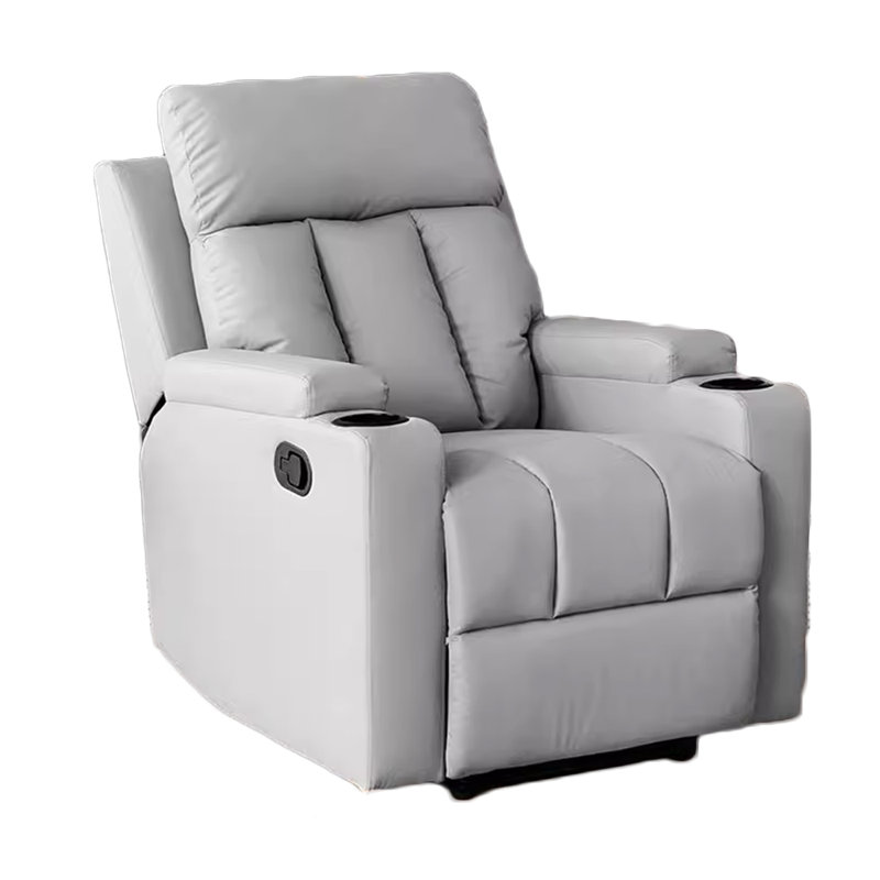 Naeshawn Recliner, Beige/Gray Polyester Fibre