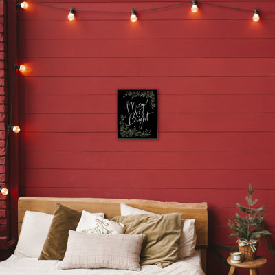 Giclée encadrée minimaliste «Merry & Bright with Botanicals», conception par Dogwood