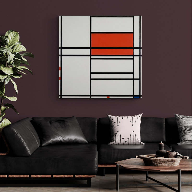 Composition No. 4 With Red And Blue by Piet Mondrian - Wrapped Canvas Art Prints, 30 cm H x 30 cm W