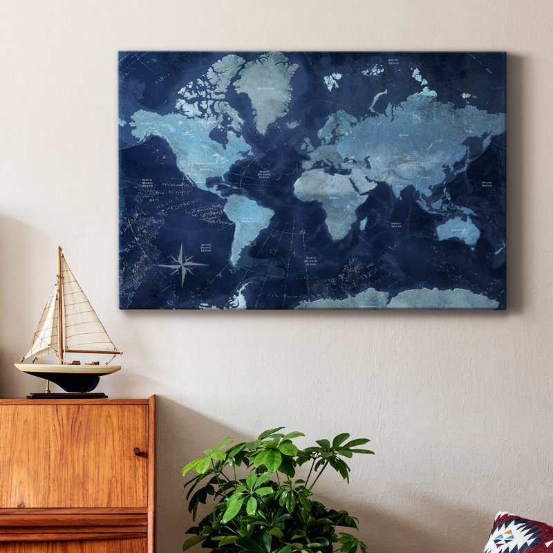 Carte du monde - impression sur toile tendue