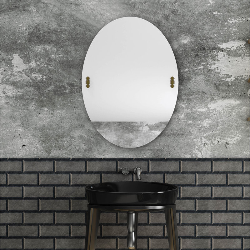 Gober Metal Wall Mirror, Antique Brass, 29 H x21 W x 2.5 D