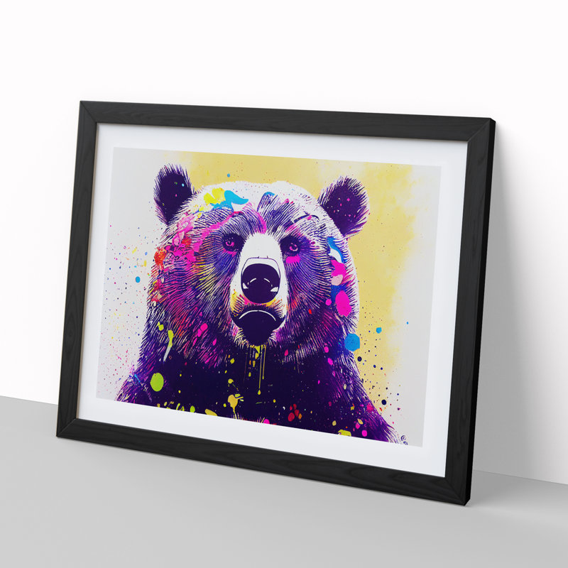 Bear Splash Vol.1 Abstract - Framed Print, Oak