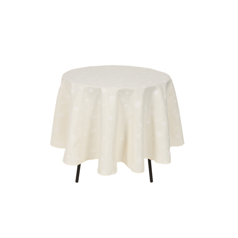 Fowey Round Solid Tablecloth, White