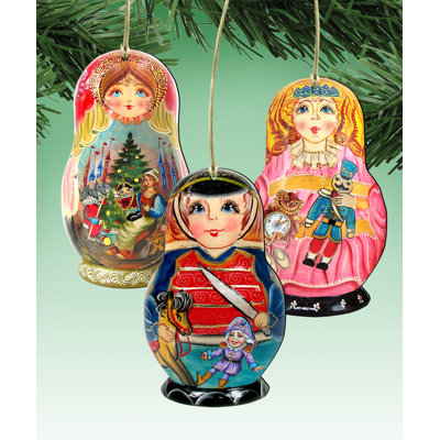 5'' Wood People Hanging Figurine Ornament
