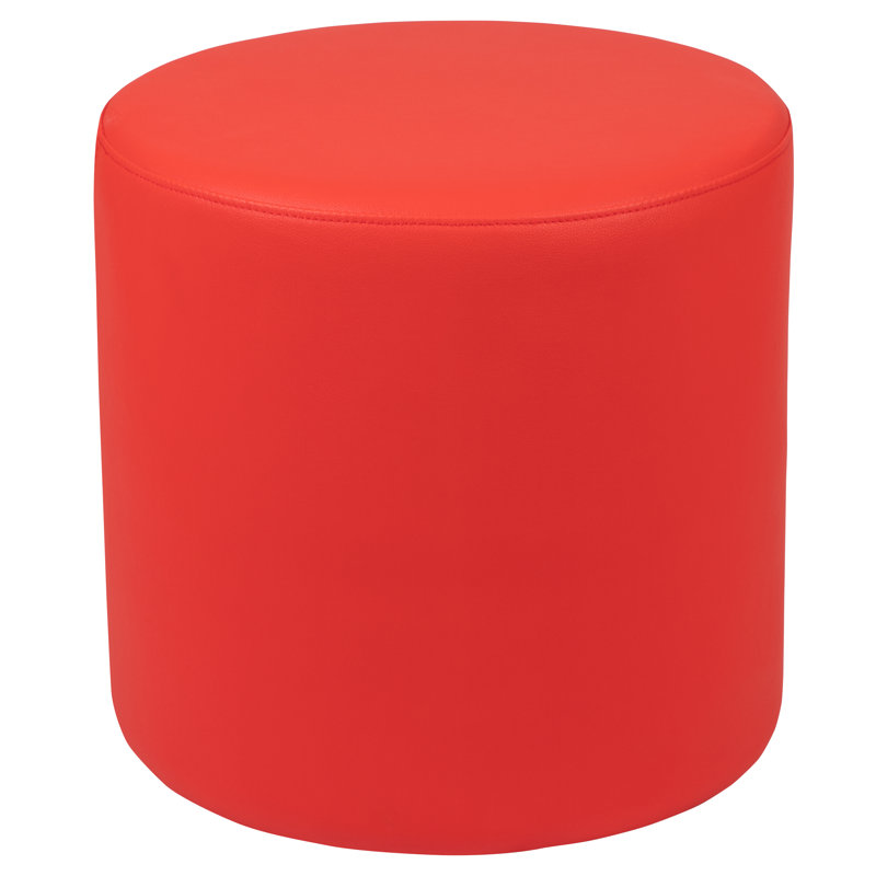 Nicholas Flexible Learning Modular Soft Seating Circle Ottoman for Classrooms and Common Spaces, Red, 18" H x 18" W x 18" D
