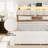 Queen Size Bed with 2 Storage Drawers & Upholstered Headboard, Platform Bed Frame with Led Lights & Charging Station, White-886229518-886229514
