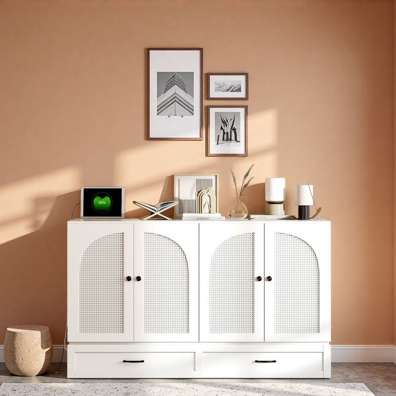 Lit escamotable avec grands tiroirs Murphy, Blanc, Grand lit