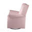 Chaise pivotante rose avec accoudoirs roulés idéaux pour les chambres à coucher avec garniture cloutée