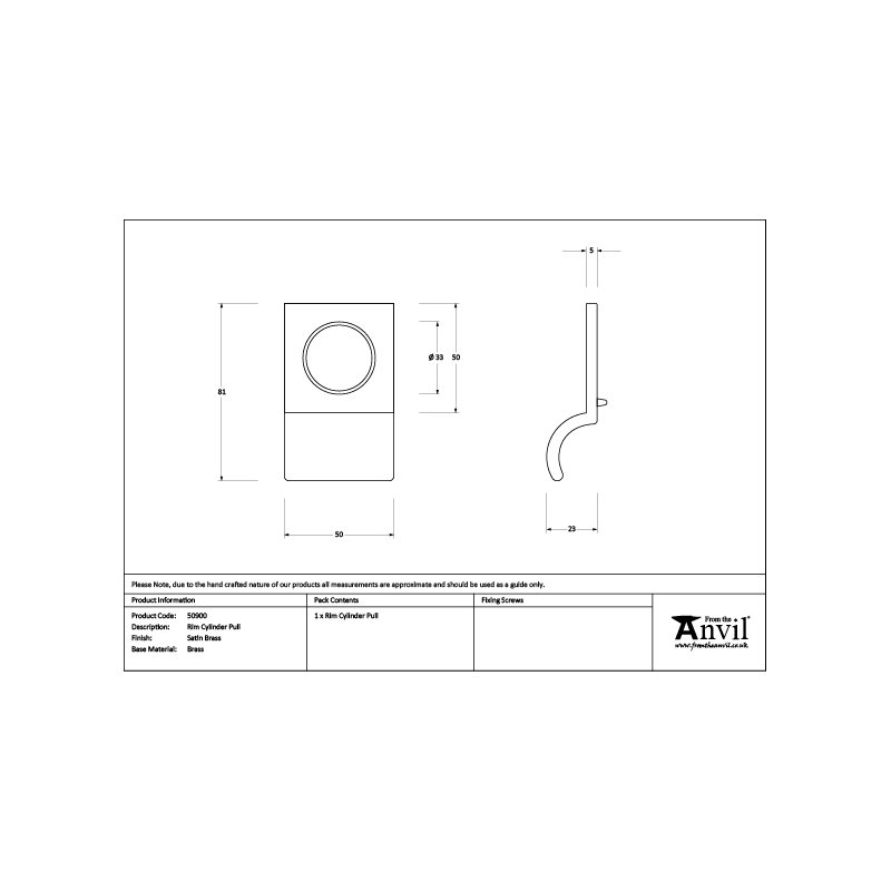 Satin Brass Rim Cylinder Escutcheon