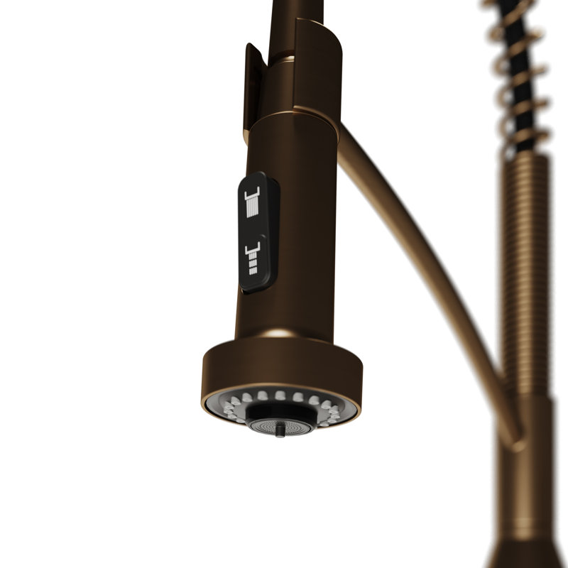 Karran Scottsdale Single-Handle Pull-Down Sprayer Kitchen Faucet, Brushed Copper