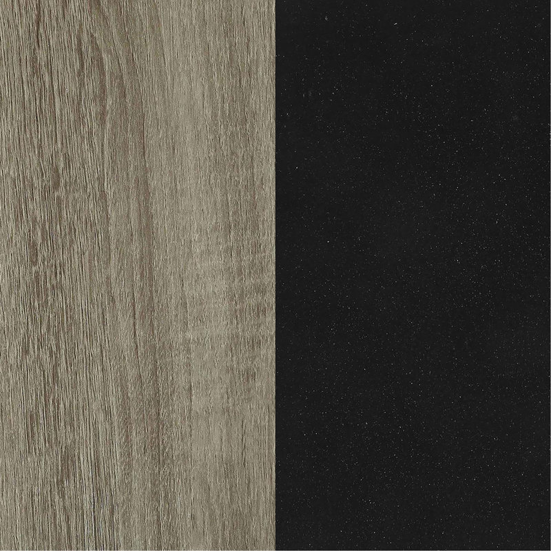 Table rectangulaire grise et noire avec des formes géométriques pour un usage décoratif