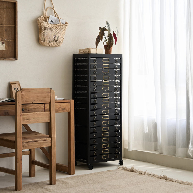 179cm Wide 9 -Drawer Mobile File Cabinet