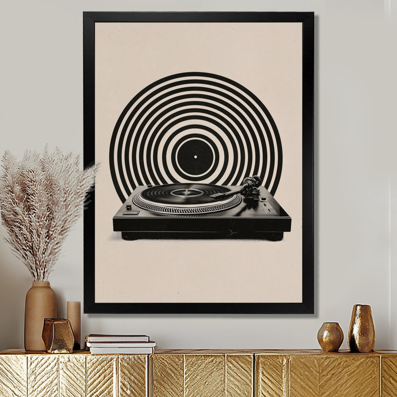 «Black and Grey Vintage», impression sur toile rétro, H 40 po x l 30 po, Reproduction encadrée, Noir