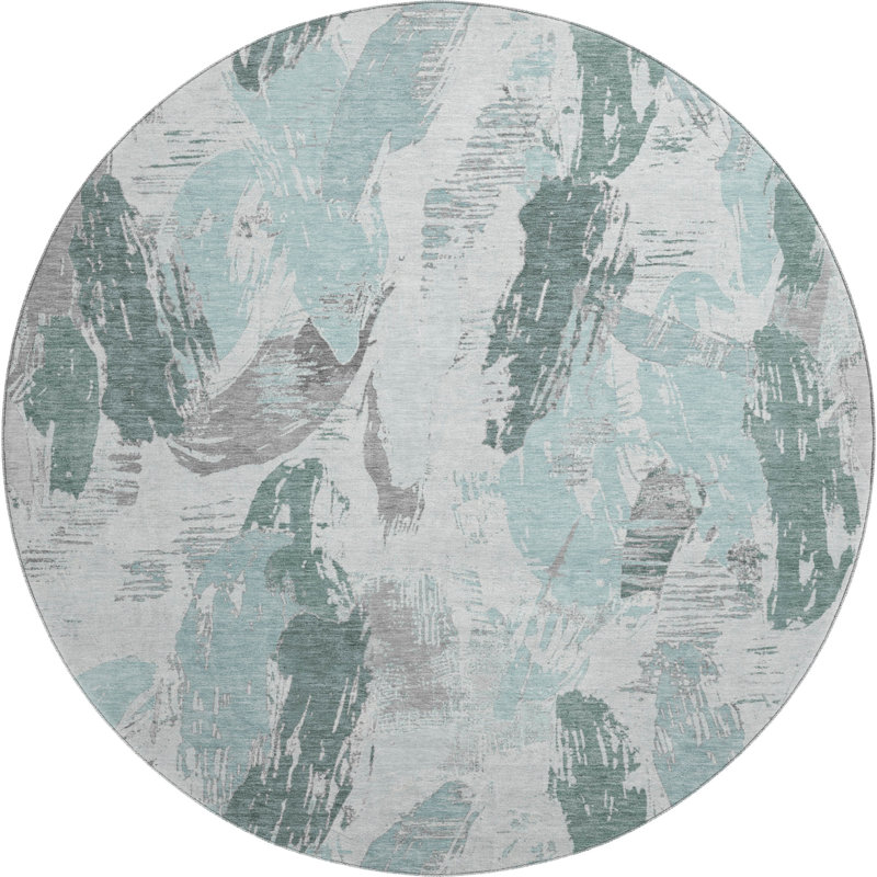 Premium Machine Washable Harjo AMF1596 Modern Rug, Round 8'