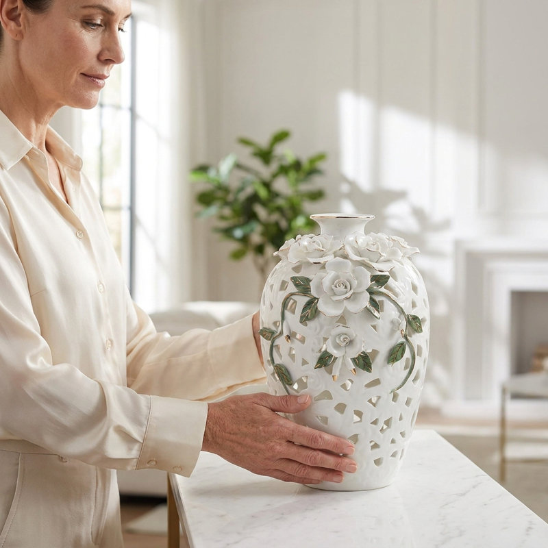 Vase rose fait à la main