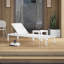 Ensemble de 8 chaises longues d'extérieur Aynura 76 po (193 cm) avec 4 chaises longues inclinables en aluminium pour piscine, 4 tables d'appoint assorties, tissu en maille à séchage rapide et roulettes dissimulées - Blanc-1201189975-1198956293