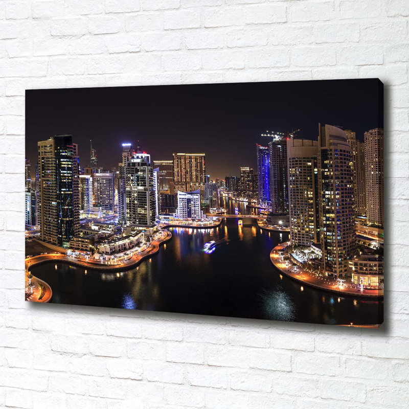 Marina In Dubai - Wrapped Canvas Print