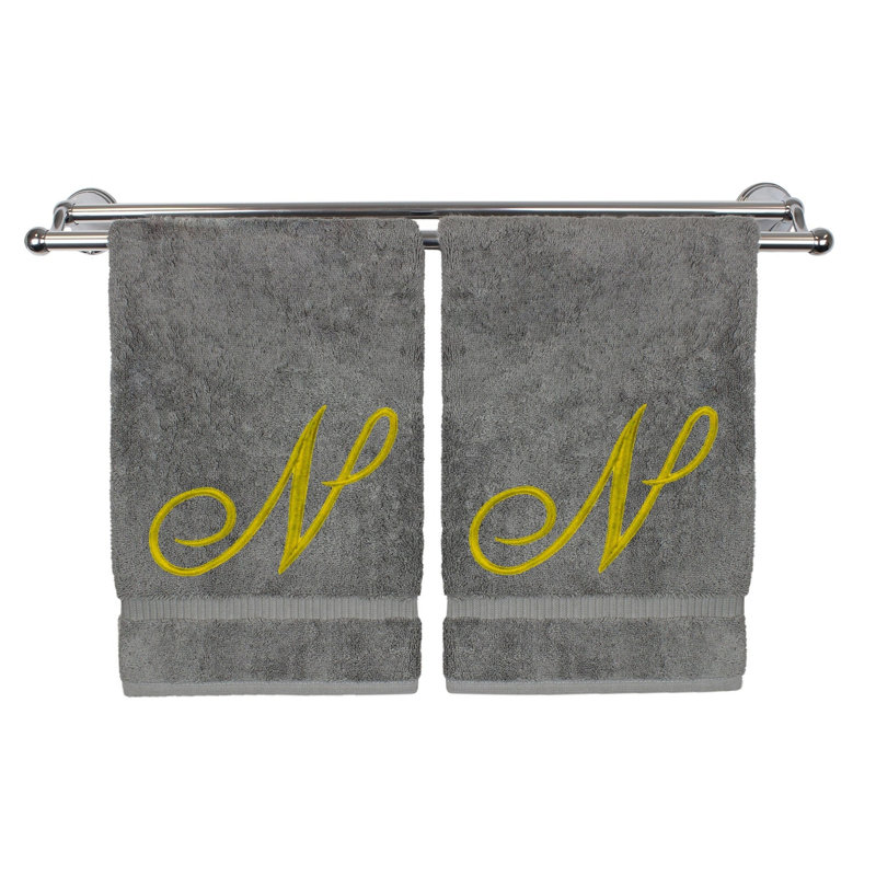 Super Plush Hand Towel, Gray/Gold, N