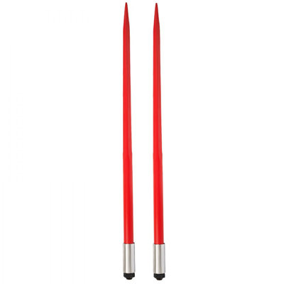 Pair Hay Spear Bale Spear 3000 lbs Capacity, Bale Spike Quick Attach Square Hay Bale Spears 1 3/4", Coated Bale Forks, Bale Hay Spike with Hex Nut & Sleeve for Buckets Tractors Loaders