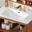 Meuble-lavabo moderne 30 po avec lavabo en céramique, meuble-lavabo minimaliste rétro, portes à poignée libre 45 degrés, meuble-lavabo à rayures verticales avec grand espace de rangement