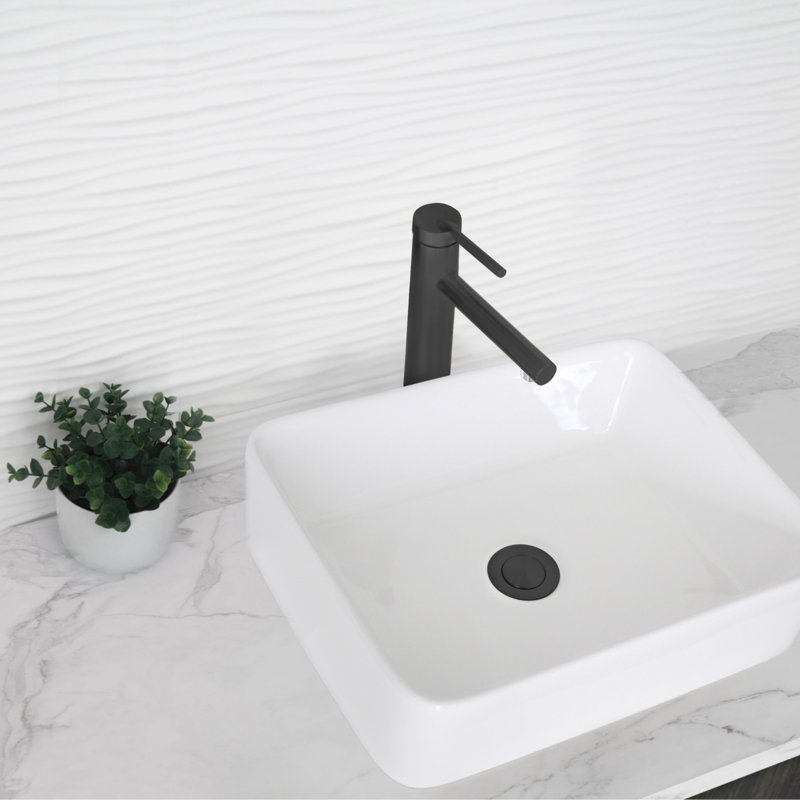 Matte Black Stainless Steel Single Handle Vessel Bathroom Faucet